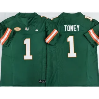 Men's Miami Hurricanes #1 Malachi Toney Aqua Vapor F.U.S.E. Limited Jersey