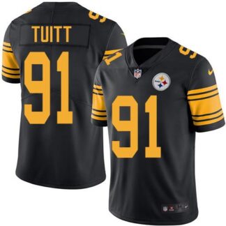 Nike Pittsburgh Steelers #91 Stephon Tuitt Black Men’s Stitched NFL Limited Rush Jersey