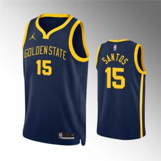 Men's Golden State Warriors #15 Gui Santos Navy Statement Edition Stitched Jersey Dzhi