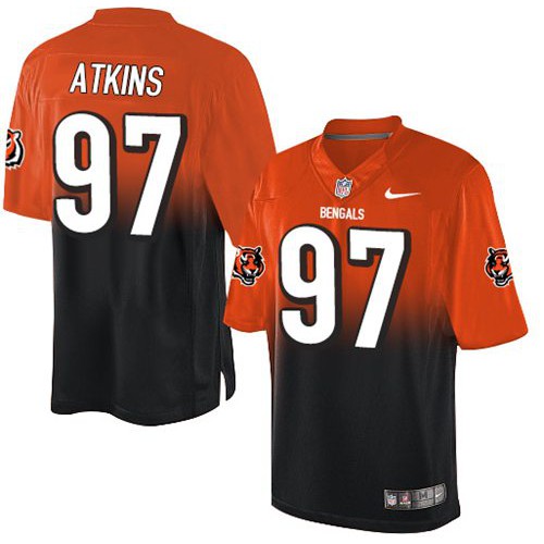 Nike Cincinnati Bengals #97 Geno Atkins Orange/Black Men’s Stitched NFL Elite Fadeaway Fashion Jersey