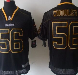 Nike Pittsburgh Steelers #56 LaMarr Woodley Lights Out Black Elite Jersey