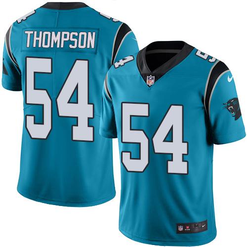 Nike Carolina Panthers #54 Shaq Thompson Blue Men’s Stitched NFL Limited Rush Jersey