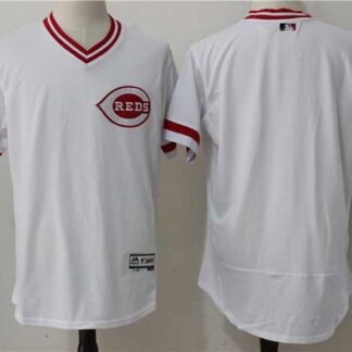 Cincinnati Reds Blank Mitchell And Ness White 2016 Flexbase Authentic Collection Stitched Baseball Jersey