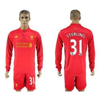 Liverpool #31 Sterling Home Long Sleeves Soccer Club Jersey