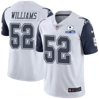 Nike Dallas Cowboys #52 Connor Williams White Men’s Stitched With Established In 1960 Patch NFL Limited Rush Jersey
