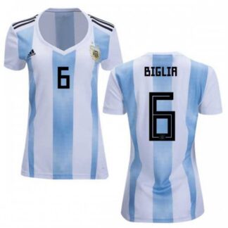 Women’s Argentina #6 Biglia Home Soccer Country Jersey
