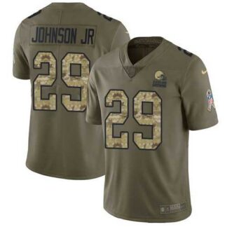 Nike Browns 29 Duke Johnson Jr Olive Camo Salute To Service Limited Jersey Dzhi
