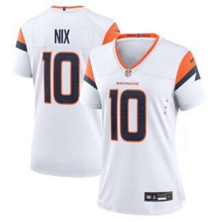 Women's Denver Broncos #10 Bo Nix White Game Jersey