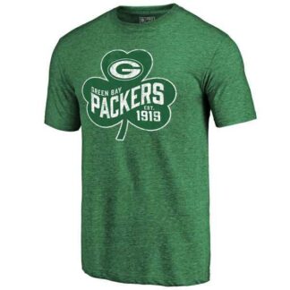 Men's Green Bay Packers St. Patrick's Day Green Short Sleeve T-Shirt FengYun