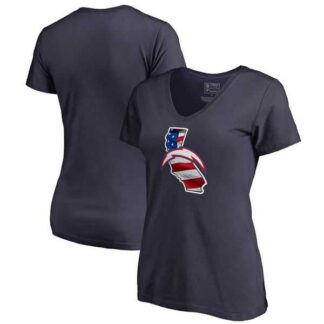 Women Los Angeles Chargers Navy NFL Pro Line by Fanatics Branded Banner State T-Shirt