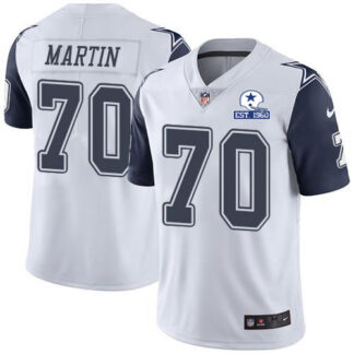 Nike Dallas Cowboys #70 Zack Martin White Men’s Stitched With Established In 1960 Patch NFL Limited Rush Jersey