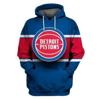 Pistons Blue All Stitched Hooded Sweatshirt