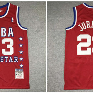 Bulls 23 Michael Jordan Red 1989 All-Star Hardwood Classics Jersey Dzhi