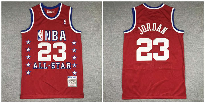 Bulls 23 Michael Jordan Red 1989 All-Star Hardwood Classics Jersey Dzhi