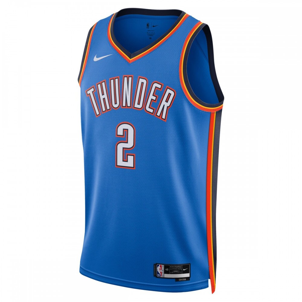Shai Gilgeous-Alexander Oklahoma City Thunder Nike Unisex 2022/23 Swingman Jersey - Icon Edition - Blue - Image 2