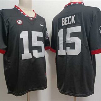 Men's Georgia Bulldogs #15 Carson Beck Black Stitched Jersey