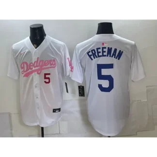 Men's Los Angeles Dodgers #5 Freddie Freeman White Cool Base Stitched Baseball Jersey 6ZTO