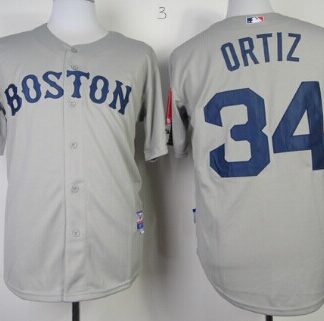 Youth Boston Red Sox #34 David Ortiz Gray Jerseys