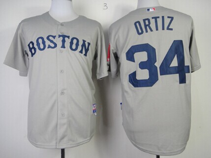 Youth Boston Red Sox #34 David Ortiz Gray Jerseys