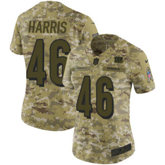Nike Cincinnati Bengals #46 Clark Harris Camo Women’s Stitched NFL Limited 2018 Salute to Service Jersey