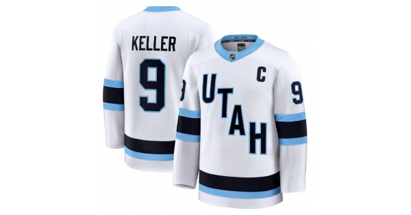 Clayton Keller Men's Utah Mammoth White Away Premium Player Jersey - Image 2