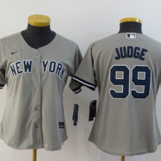 Women's New York Yankees #99 Aaron Judge Gray Stitched MLB Cool Base Nike Jersey