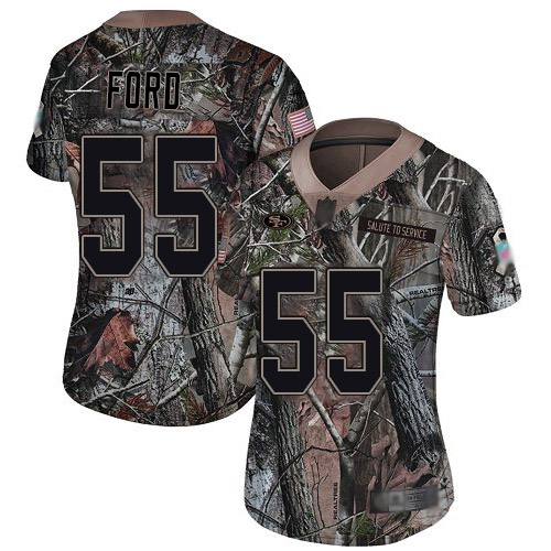 Nike San Francisco 49ers #55 Dee Ford Camo Women’s Stitched NFL Limited Rush Realtree Jersey