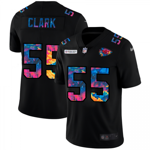 Kansas City Chiefs #55 Frank Clark Men’s Nike Multi-Color Black 2020 NFL Crucial Catch Vapor Untouchable Limited Je...