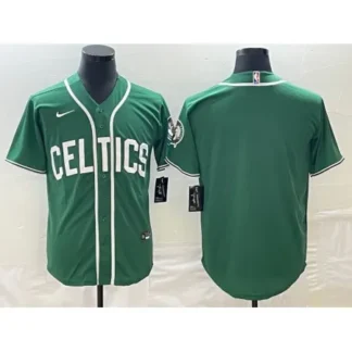 Men's Boston Celtics Blank Green Stitched Baseball Jersey 7H2X