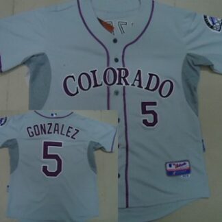 Colorado Rockies #5 Carlos Gonzalez Gray Jersey