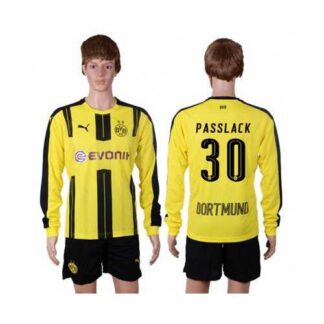 Dortmund #30 Passlack Home Long Sleeves Soccer Club Jersey