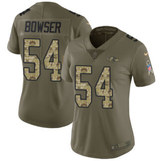 Nike Baltimore Ravens #54 Tyus Bowser Olive/Camo Women’s Stitched NFL Limited 2017 Salute to Service Jersey