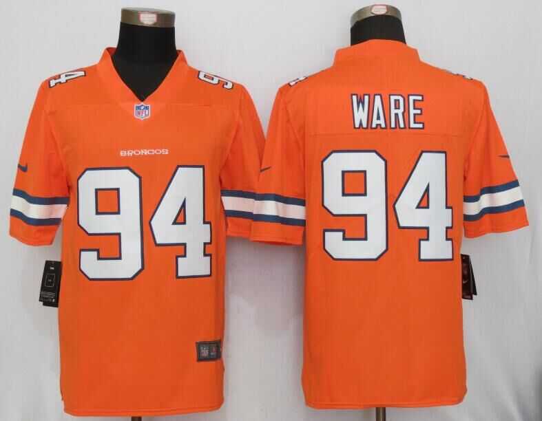 Nike Limited Denver Broncos #94 DeMarcus Ware Orange Men's 2016 Rush Stitched NFL Jersey