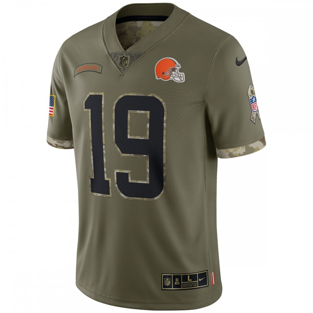 Bernie Kosar Cleveland Browns 2022 Salute To Service Retired Player Limited Jersey - Olive - Image 2