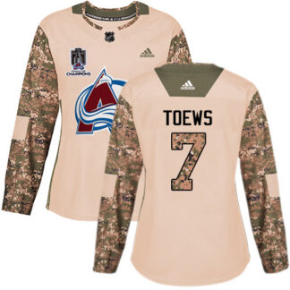 Adidas Colorado Avalanche #7 Devon Toews Camo Authentic Women’s 2022 Stanley Cup Champions Veterans Day Stitched NH...