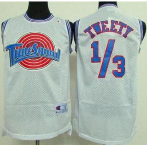 Space Jam Tune Squad Tweety White Stitched Basketball Jersey