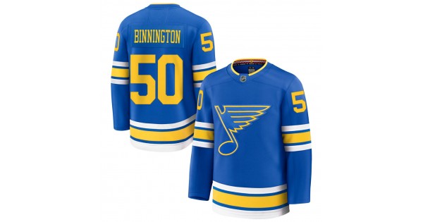 Jordan Binnington St. Louis Blues Home Premium Player Jersey - Blue - Image 2