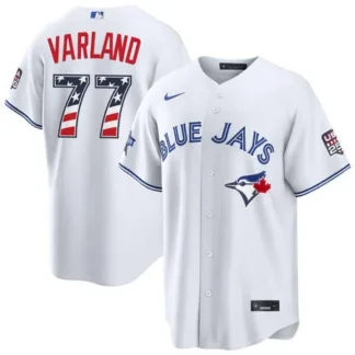 Men's Toronto Blue Jays #77 Louis Varland Nike White 2026 All-Star Edition Stars & Stripes Stadium Jersey