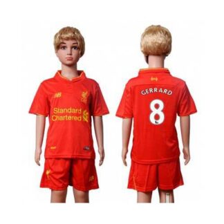 grid‑ Liverpool #8 Gerrard Red Home Kid Soccer Club Jersey ‑fangear