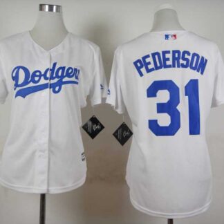Womens Los Angeles Dodgers #31 Joc Pederson 2015 White Cool Base Jerseys