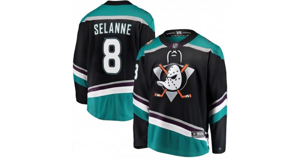 Teemu Selanne Men's Anaheim Ducks Black Alternate Breakaway Jersey - Image 2