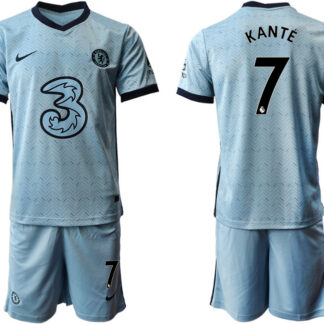 Men 2020-2021 club Chelsea away Light blue 7 Soccer Jerseys