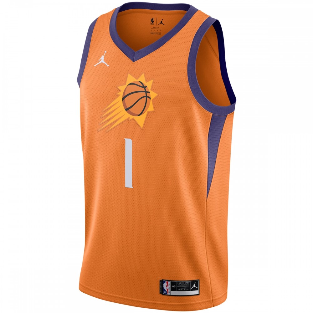 Devin Booker Phoenix Suns Jordan Brand 2020/21 Swingman Jersey - Statement Edition - Orange - Image 2