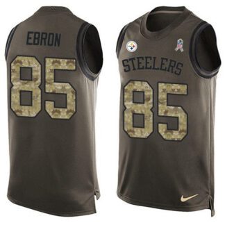 Nike Pittsburgh Steelers #85 Eric Ebron Green Men’s Stitched NFL Limited Salute To Service Tank Top Jersey
