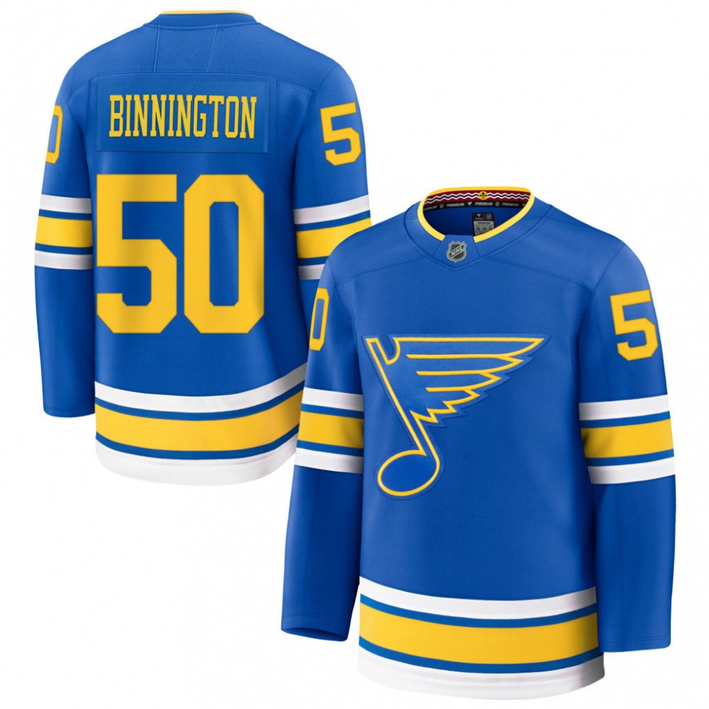 Jordan Binnington St. Louis Blues Home Premium Player Jersey - Blue