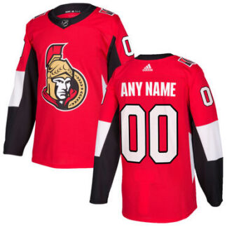 grid‑ Custom Men's Ottawa Senators Red Stitched 2017-2018 Adidas NHL Jersey ‑fangear