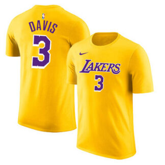 Los Angeles Lakers 3 Anthony Davis Yellow Nike T-Shirt