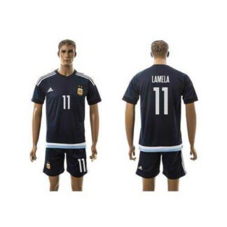 Argentina #11 Lamela Away Soccer Country Jersey
