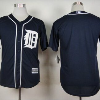 Men's Detroit Tigers Blank 2015 Navy Blue Jersey