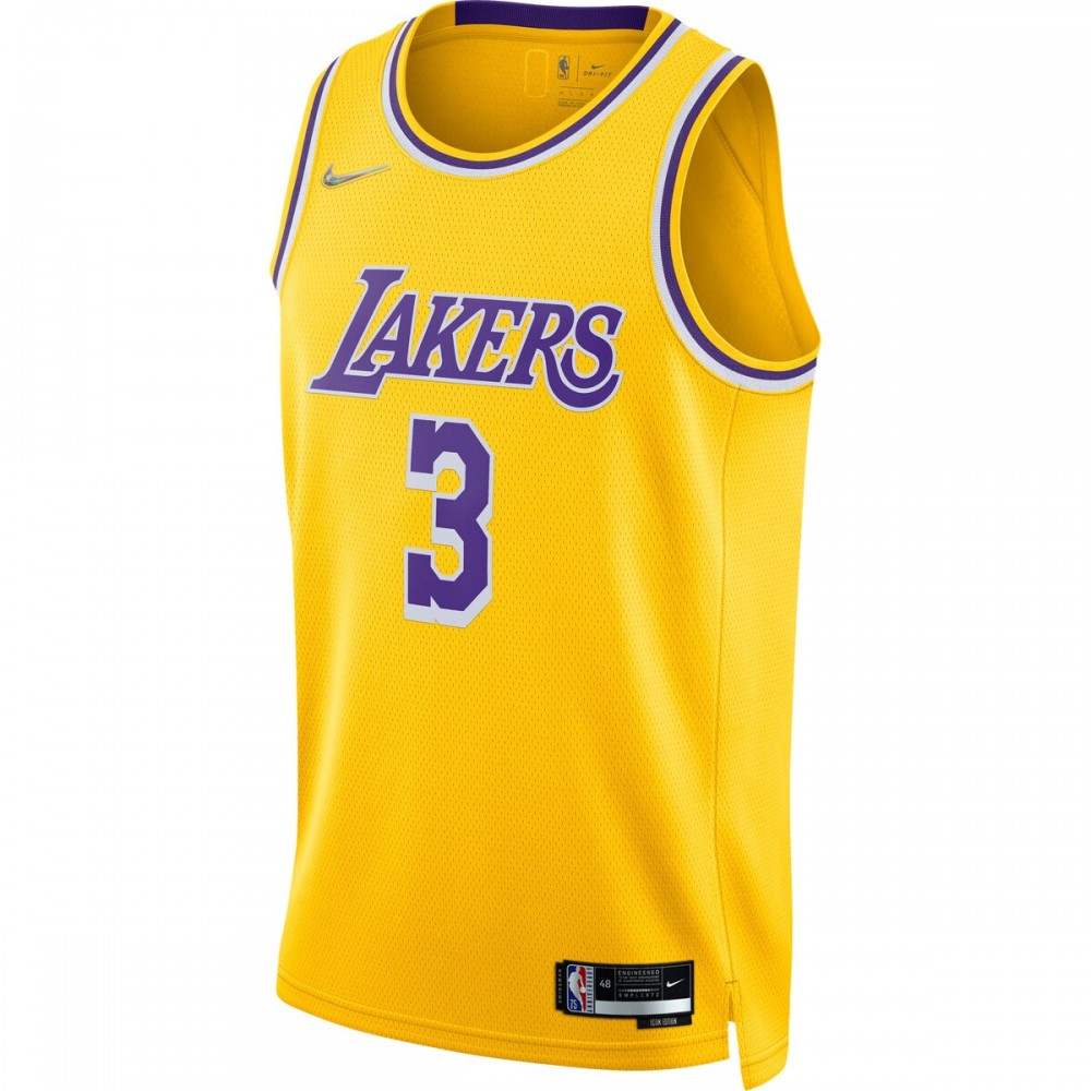 Anthony Davis Los Angeles Lakers Nike 2021/22 Diamond Swingman Jersey - Icon Edition - Gold - Image 2